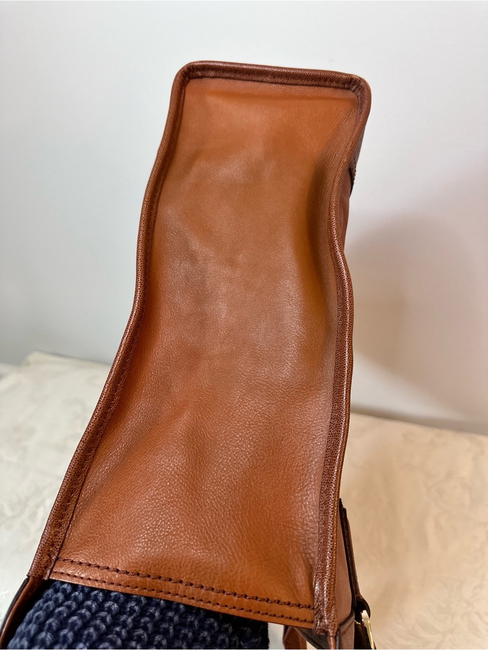 Cole Haan Designer Leather Tote Bag in Cognac - Picture 11 of 16